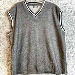 Vintage ROBA 90s Polyester Cotton Sweater Vest  Size XL Preppy Y2K Made In USA